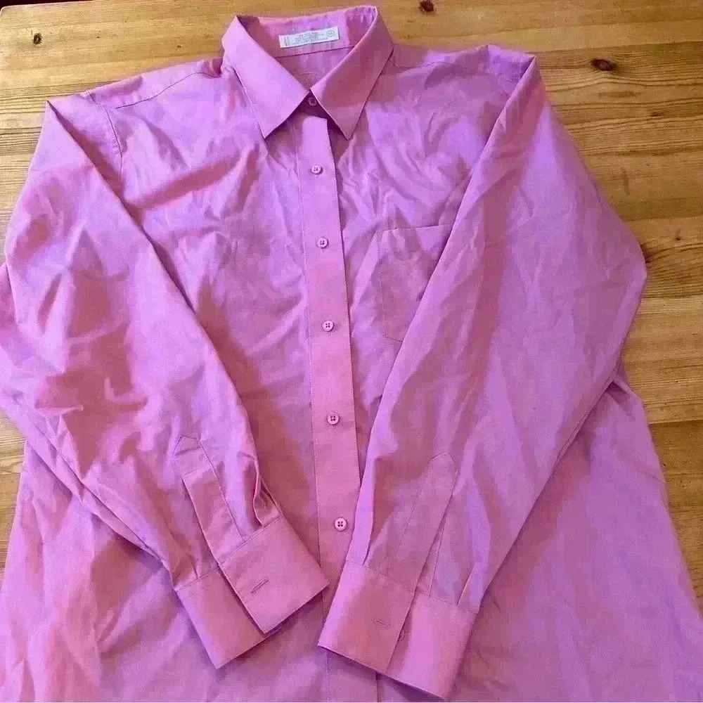 Foxcroft wrinkle free button down shirt women M pink